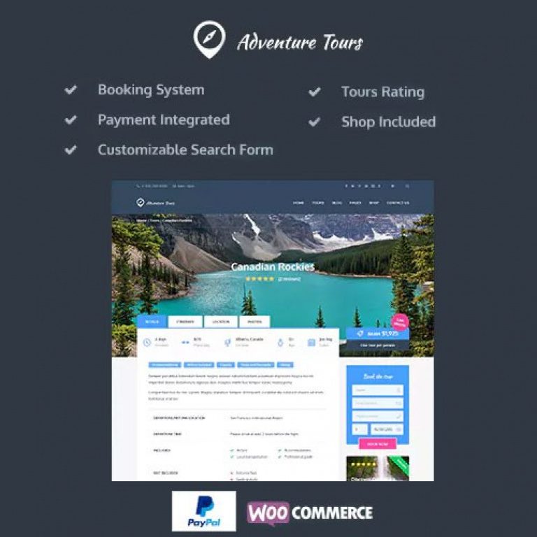 Adventure Tours – WordPress Tour-Travel Theme