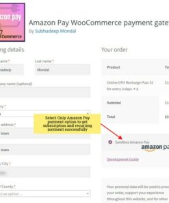 Amazon Pay WooCommerce payment gateway