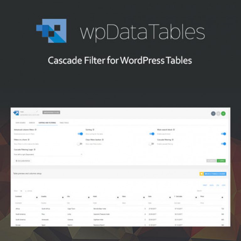 Powerful Filters for wpDataTables