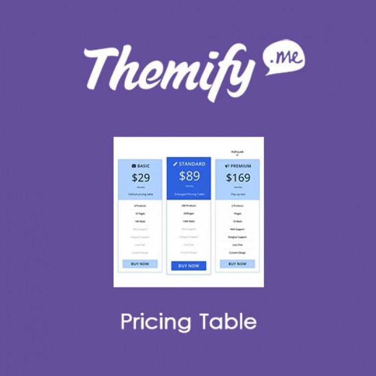 Themify Builder Pricing Table