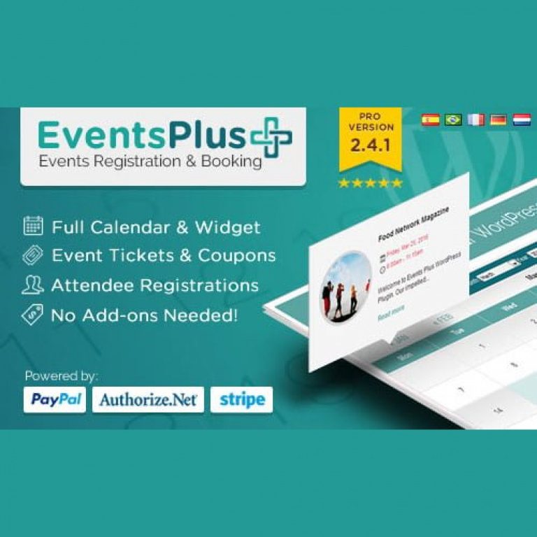 WP EventsPlus – Events Calendar Registration & Booking